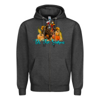Charcoal Heather Western Fall Turkey Tis The Season Zipper Hoodie - LillyAllenDesigns