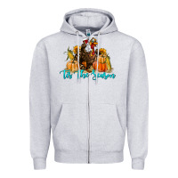 Heather Grey Western Fall Turkey Tis The Season Zipper Hoodie - LillyAllenDesigns
