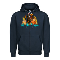 Navy Western Fall Turkey Tis The Season Zipper Hoodie - LillyAllenDesigns