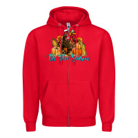 Red Western Fall Turkey Tis The Season Zipper Hoodie - LillyAllenDesigns