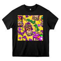 Black Mardi gras gnomies seamless pattern Heavy Core Tee - BundleAndBundleShop