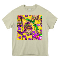 Mossy Mardi gras gnomies seamless pattern Heavy Core Tee - BundleAndBundleShop