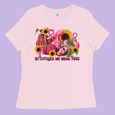 In October We Wear Pink Ladies Tee Designed By Lillyallendesigns