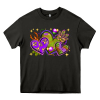Asphalt Mardi Gras Hearts Heavy Core Tee - BundleAndBundleShop