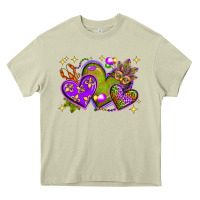 Mossy Mardi Gras Hearts Heavy Core Tee - BundleAndBundleShop