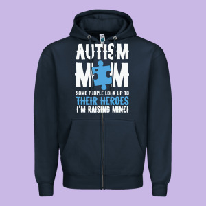Lil Autism Mom Zipper Hoodie Designed By Cowhidedigitalart