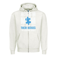 Oatmeal Heather lil autism mom Zipper Hoodie - CowhideDigitalArt