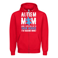 Red lil autism mom Zipper Hoodie - CowhideDigitalArt