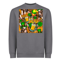 Storm St. Patrick's Day Pig With Beer And Shamrock Heavyweight Sweatshirt - FaDigitalArtStudio