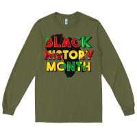 Army Green black history month Long Sleeve Tee - CowGirlArtShop