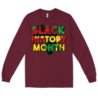 Burgundy black history month Long Sleeve Tee - CowGirlArtShop