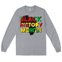 Heather Grey black history month Long Sleeve Tee - CowGirlArtShop