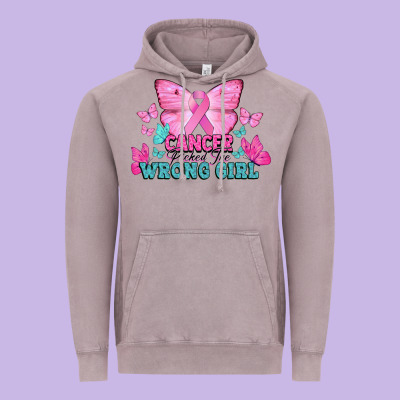 Cancer Picked The Wrong Girl Cancer Awareness Vintage Hoodie Designed By Howdyjamesfarm