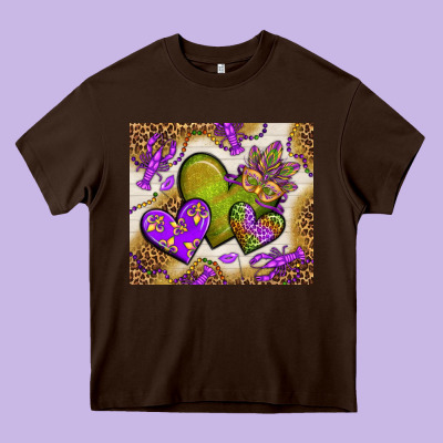 Mardi Gras Hearts Tumbler Bbs Heavy Core Tee Designed By Bundleandbundleshop