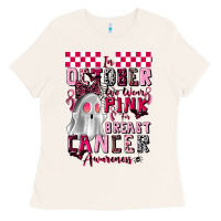 Bone pink ghost breast cancer awareness Ladies Tee - LillyAllenDesigns