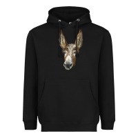 Black american mammoth jackstock donkey  face Heavyweight Hoodie - LillyAllenDesigns