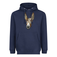 Navy american mammoth jackstock donkey  face Heavyweight Hoodie - LillyAllenDesigns