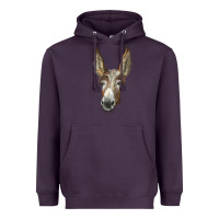 Plum american mammoth jackstock donkey  face Heavyweight Hoodie - LillyAllenDesigns