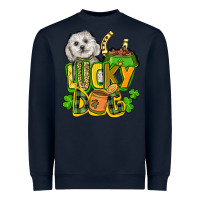 Navy lucky dog St. Patrick's Heavyweight Sweatshirt - FaDigitalArtStudio
