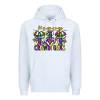 White happy crawdi gras mardi gras crawfish Premium Hoodie - FaDigitalArtStudio