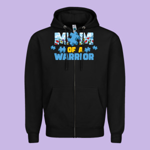 Lil Autism Mom Zipper Hoodie Designed By Cowhidedigitalart