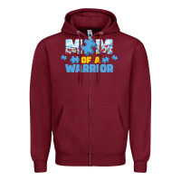 Burgundy LIL Autism Mom Zipper Hoodie - CowhideDigitalArt