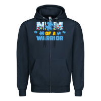 Navy LIL Autism Mom Zipper Hoodie - CowhideDigitalArt