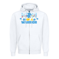 White LIL Autism Mom Zipper Hoodie - CowhideDigitalArt