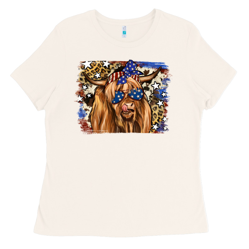 4th Of July Highland Cattle Ladies Tee by RanaPortraitStore | Teevron