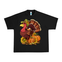 Black Thanksgiving turkey with pumpkin and sunflower Urban Heavy Tee - NancyCooperArtShop