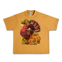 Peanut Butter Thanksgiving turkey with pumpkin and sunflower Urban Heavy Tee - NancyCooperArtShop