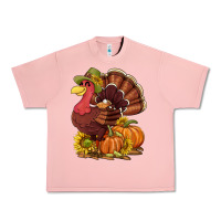 Salmon Thanksgiving turkey with pumpkin and sunflower Urban Heavy Tee - NancyCooperArtShop