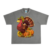 Tornado Thanksgiving turkey with pumpkin and sunflower Urban Heavy Tee - NancyCooperArtShop