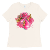 Breast Cancer Awareness Ribbon With Glitter Pink L Ladies Tee | Teevron