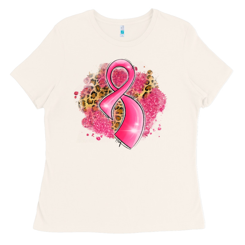 Breast Cancer Awareness Ribbon With Glitter Pink L Ladies Tee by LillyAllenDesigns | Teevron