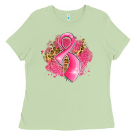 Matcha breast cancer awareness ribbon with glitter pink l Ladies Tee - LillyAllenDesigns