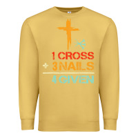 Antique Gold Vintage 1 Cross 3 Nails Forgiven Christian Easter Gift Premium Sweatshirt - lanVoArt