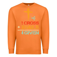 Carrot Vintage 1 Cross 3 Nails Forgiven Christian Easter Gift Premium Sweatshirt - lanVoArt