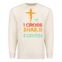 Sandshell Vintage 1 Cross 3 Nails Forgiven Christian Easter Gift Premium Sweatshirt - lanVoArt