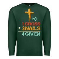 Vintage 1 Cross 3 Nails Forgiven Christian Easter Gift Premium Sweatshirt | Teevron