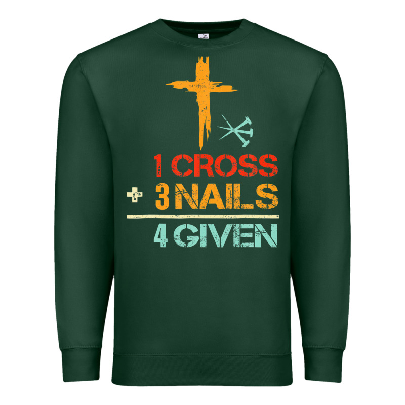 Vintage 1 Cross 3 Nails Forgiven Christian Easter Gift Premium Sweatshirt by lanVoArt | Teevron