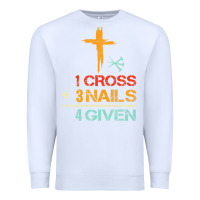 White Vintage 1 Cross 3 Nails Forgiven Christian Easter Gift Premium Sweatshirt - lanVoArt