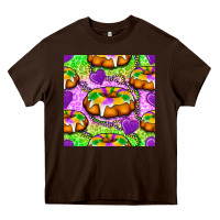 Chocolate Brown Mardi Gras king cake seamless pattern Heavy Core Tee - BundleAndBundleShop