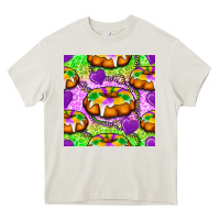 Cream Mardi Gras king cake seamless pattern Heavy Core Tee - BundleAndBundleShop