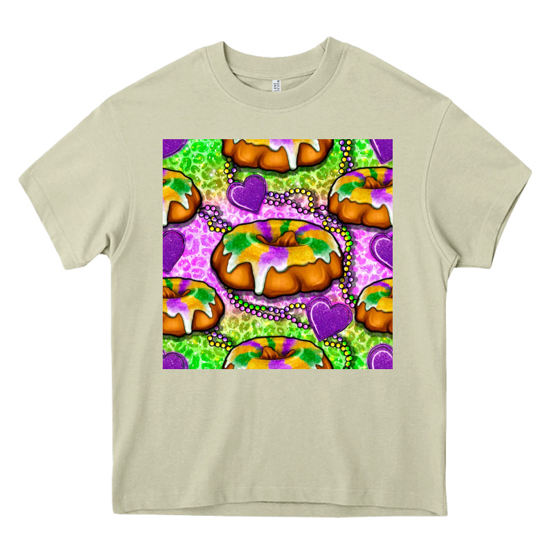 Mardi Gras King Cake Seamless Pattern Heavy Core Tee by BundleAndBundleShop | Teevron