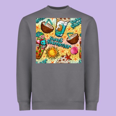 Sweet Summer Coffee Cups With Colorful Leopard And Sea Stars Seamless  Heavyweight Sweatshirt Designed By Bundleandbundleshop
