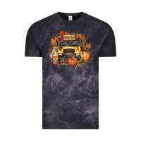 Cloud Black Fall School Bus Vintage Tee - texasbilliewilder