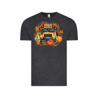 Vintage Black Fall School Bus Vintage Tee - texasbilliewilder
