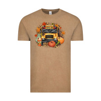 Vintage Coffee Fall School Bus Vintage Tee - texasbilliewilder