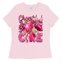 Bubblegum Pink cheer for the cure breast cancer Ladies Tee - LillyAllenDesigns